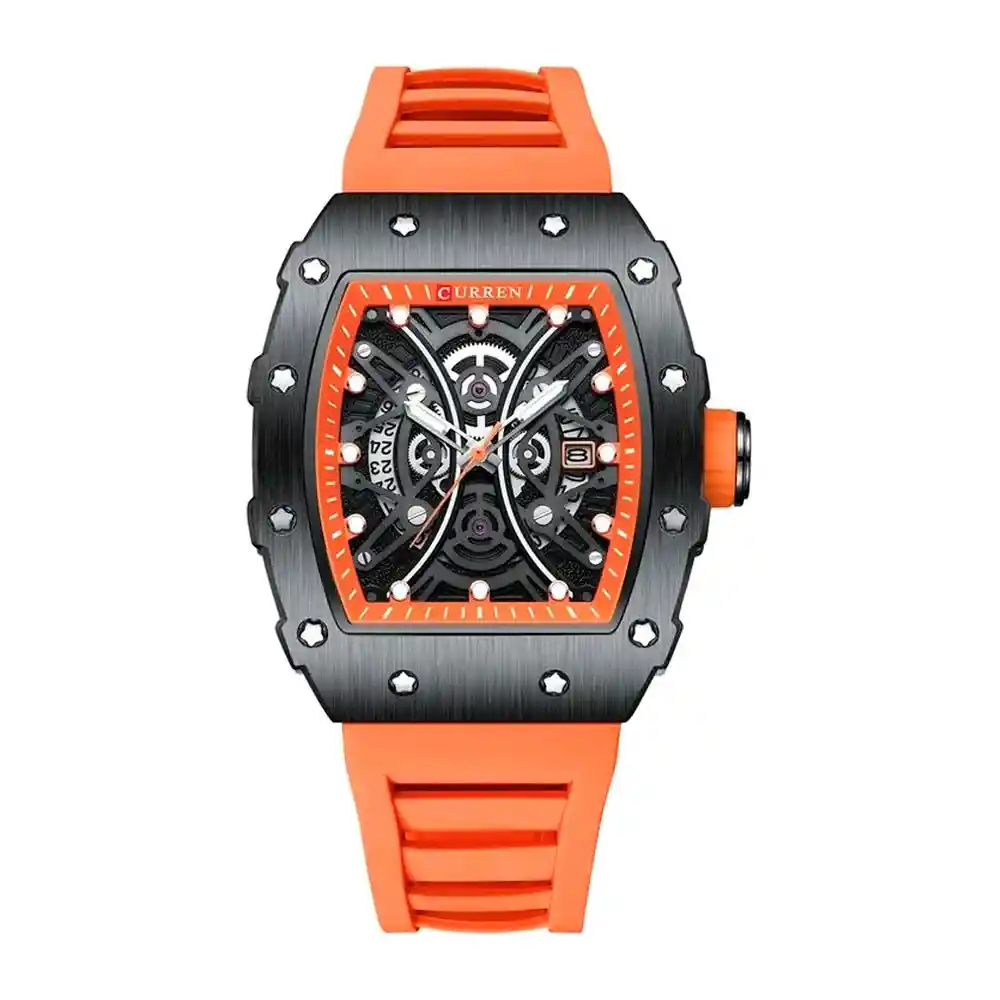 Reloj Análogo Curren Original Kreb562001para Hombre Acero Color Negro-oro Rosa