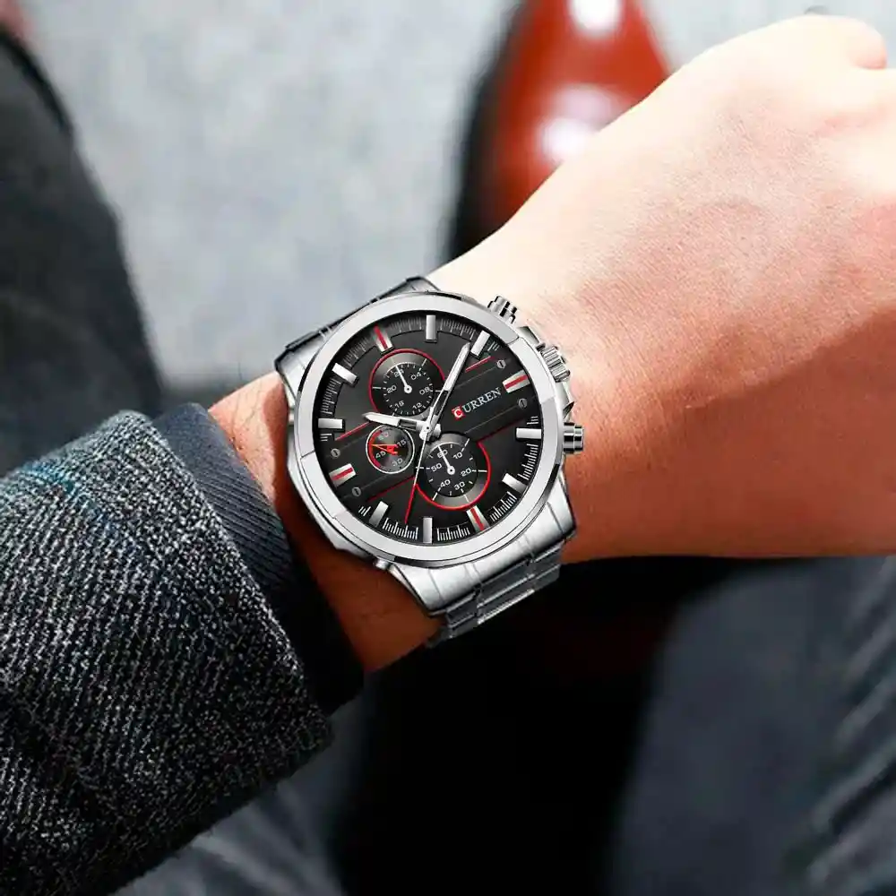 Reloj Análogo Curren Original Kred17192118 Para Hombre Acero Color Plata Y Dorado
