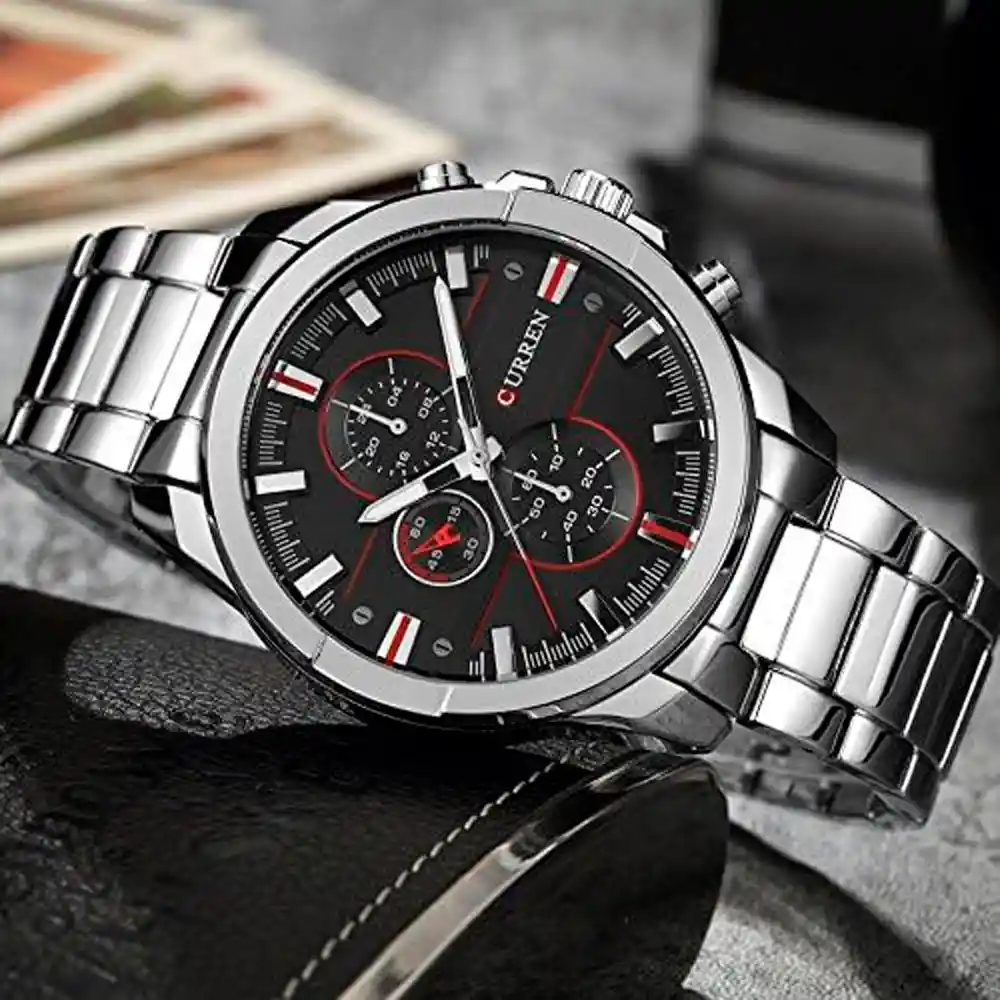 Reloj Análogo Curren Original Kred17192118 Para Hombre Acero Color Plata Y Dorado