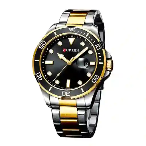Reloj Análogo Curren Original Kreb560120 Para Hombre Acero Color Negro