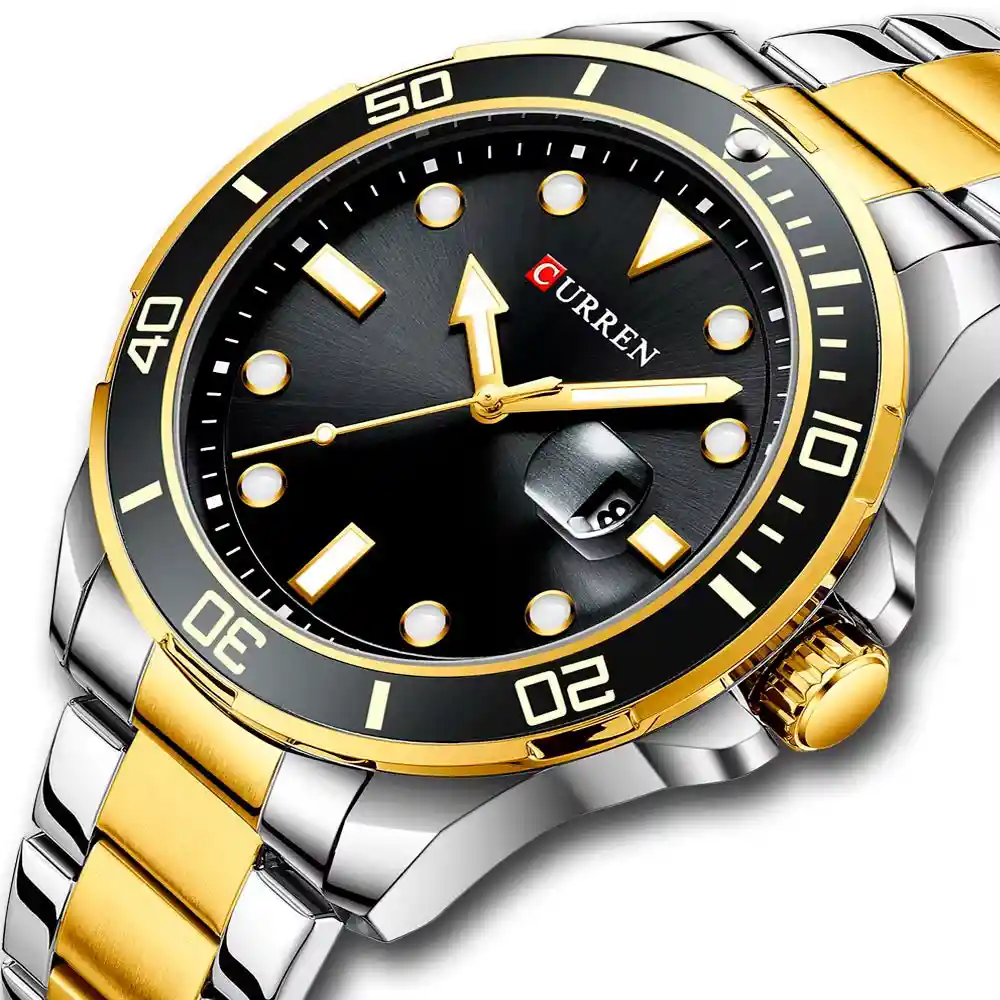 Reloj Análogo Curren Original Kreb560120 Para Hombre Acero Color Negro