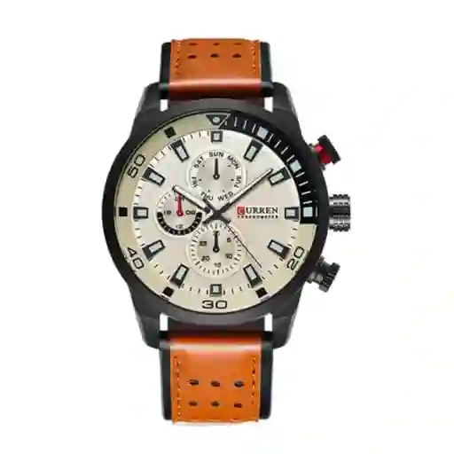 Reloj Análogo Curren Original Krea9401010101 Para Hombre Cuero Color Plomo