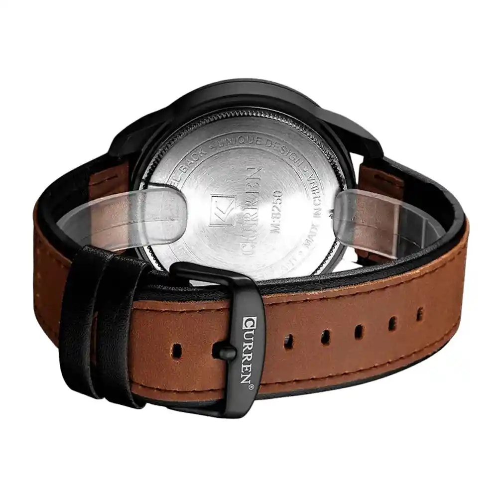 Reloj Análogo Curren Original Krea9401010101 Para Hombre Cuero Color Plomo