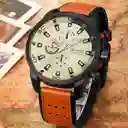 Reloj Análogo Curren Original Krea9401010101 Para Hombre Cuero Color Plomo
