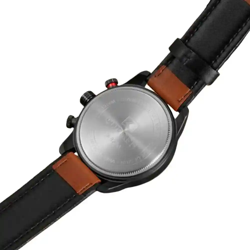 Reloj Análogo Curren Original Krea9401010101 Para Hombre Cuero Color Plomo
