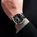Reloj Análogo Curren Original Kred17190719 Para Hombre Acero Color Plata Y Verde