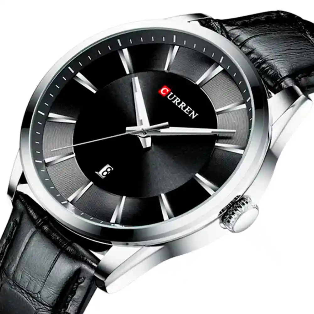 Reloj Análogo Curren Original Kred17190719 Para Hombre Acero Color Plata Y Verde