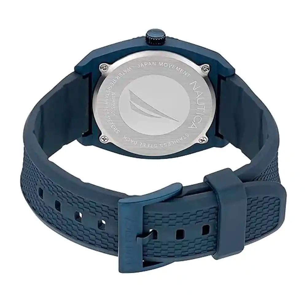Reloj Análogo Edifice Original Efv_540d_1a2v Acero Color Plateado Y Azul Para Hombre