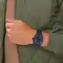Reloj Análogo Edifice Original Efv_540d_1a2v Acero Color Plateado Y Azul Para Hombre