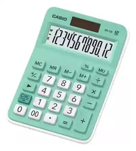 Calculadora Casio Original Mx-12b De Escritorio 12 Digitos Turquesa