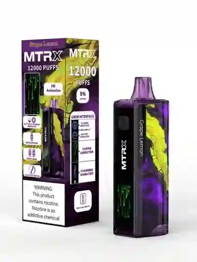 Vaper Mtrx Recargable 12000puff - Grape Lemon