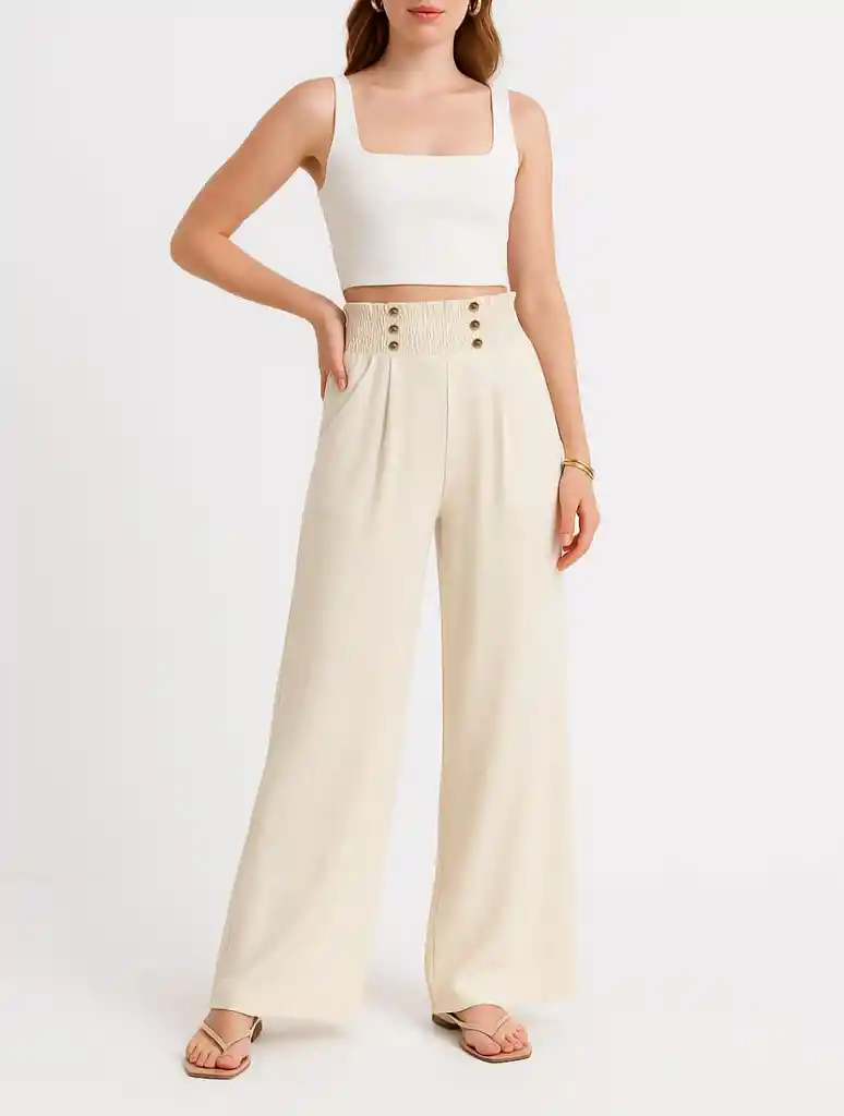 Pantalón Palazzo Luna Crema