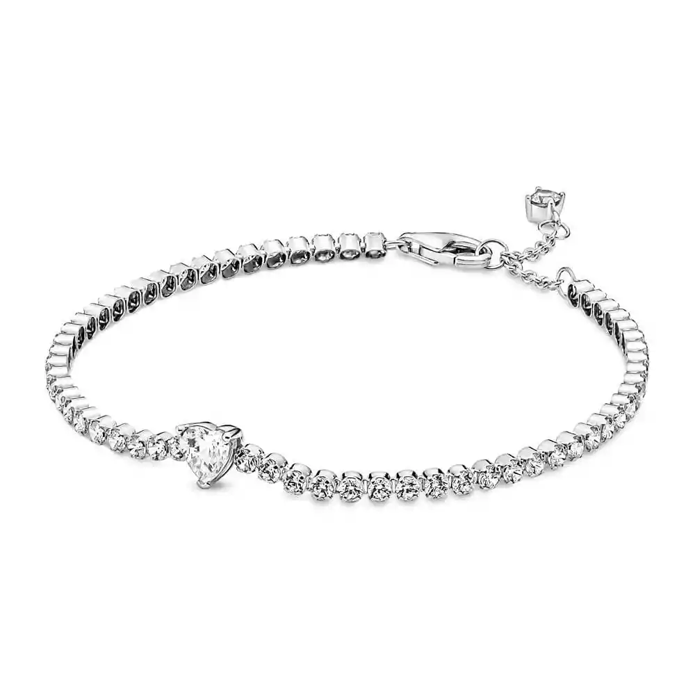 Pulsera Brazalete Pandora Corazon Brillante 590041c01 Plata 925 -18cm