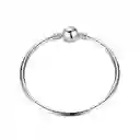 Pulsera Brazalete Pandora Liso Con Cierre Corazón Brillante 590743cz Plata 925 - 18cm