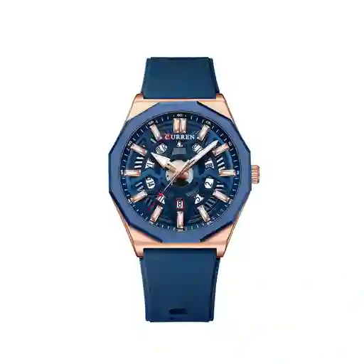 Reloj Análogo Curren Original Deportivo Kred8504 Para Hombre Acero Azul Y Dorado