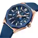 Reloj Análogo Curren Original Deportivo Kred8504 Para Hombre Acero Azul Y Dorado