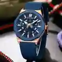 Reloj Análogo Curren Original Deportivo Kred8504 Para Hombre Acero Azul Y Dorado