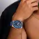 Reloj Análogo Curren Original Deportivo Kred8504 Para Hombre Acero Azul Y Dorado