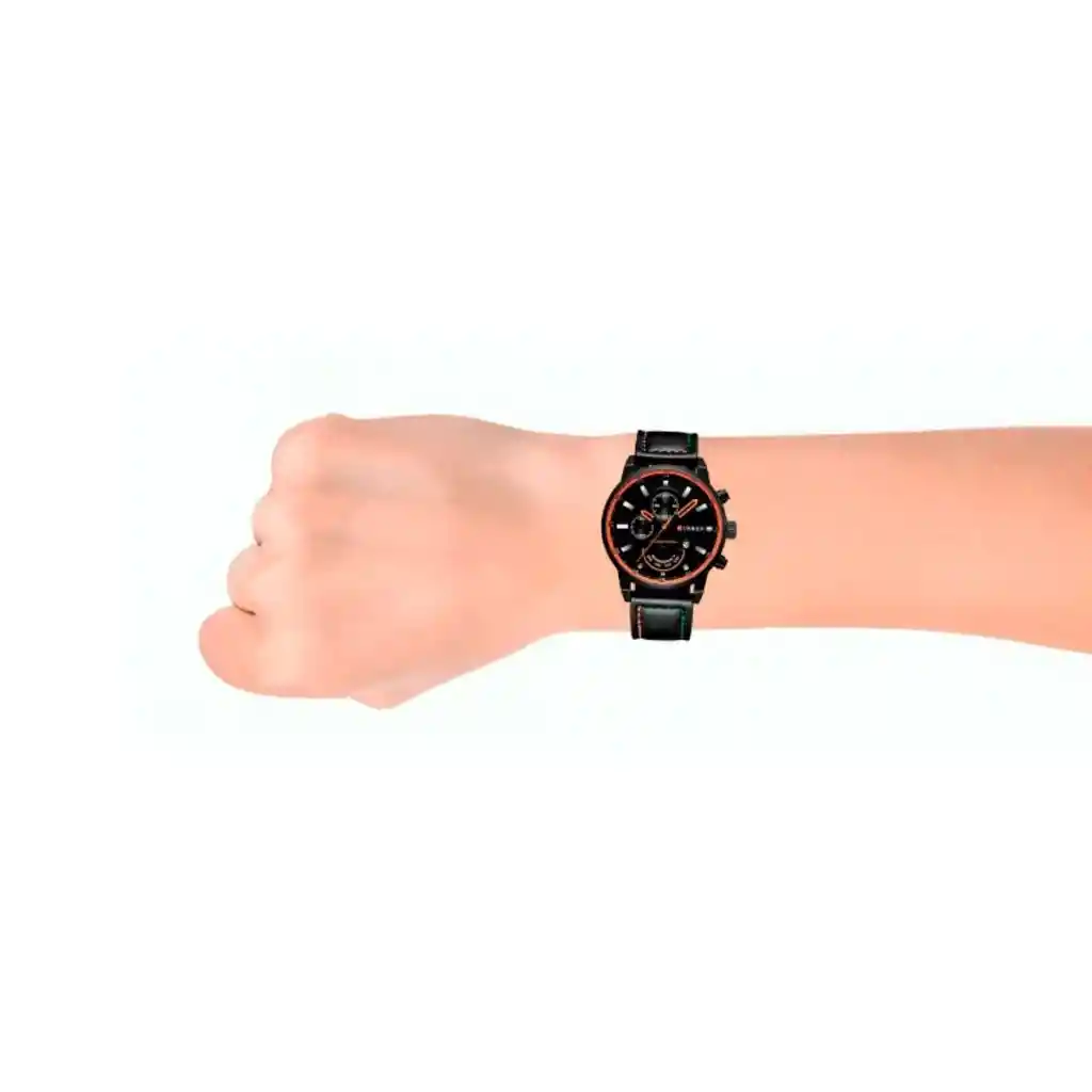 Reloj Análogo Curren Original Krea9401230101 Para Hombre Cuero Color Negro