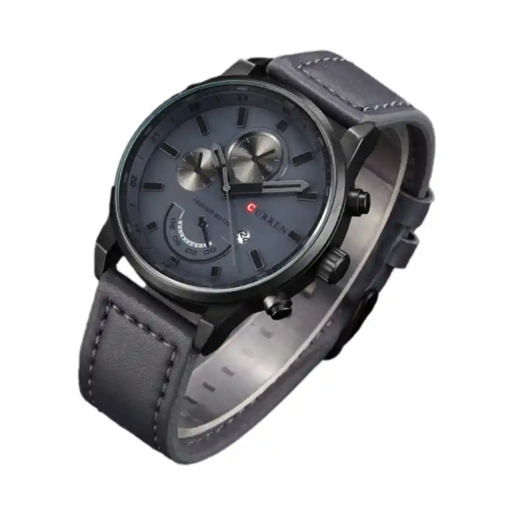 Reloj Análogo Curren Original Krea9401010101 Para Hombre Cuero Color Plomo