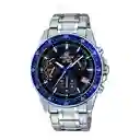 Reloj Análogo Edifice Original Efv_540d_1a2v Acero Color Plateado Y Azul Para Hombre