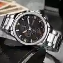 Reloj Análogo Curren Original 8274 Kreb491901 Acero Color Plateado Y Negro Para Hombre