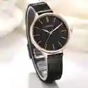 Reloj Análogo Curren Original Kreb732001 Acero Inoxidable Color Negroy Dorado Para Mujer