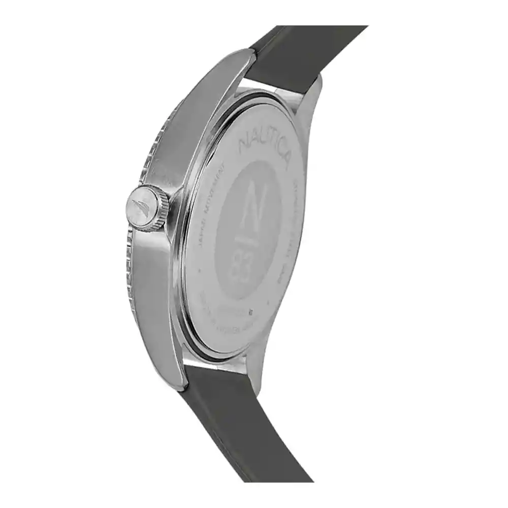 Reoj Análogo Nautica Original Napfwf202 Deportivo Color Gris Correa De Silicona Para Hombre