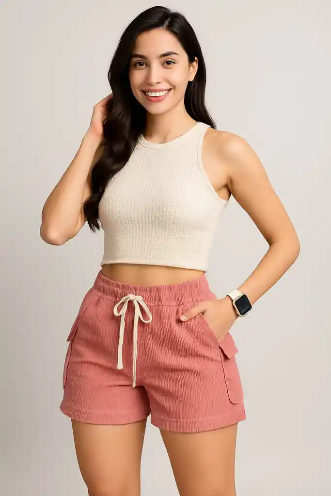 Pantaloneta Tipo Short Velvet Rust Élite