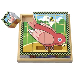 Juego Didáctico Cubos Rompecabezas De Animales Para Niños