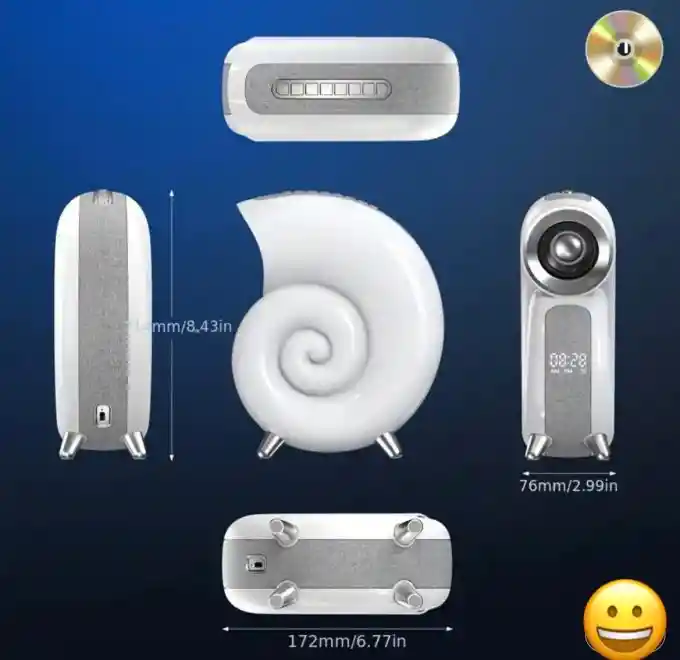 Parlante Con Lampara Caracol Bluethooth Incluye Ruido Blanco