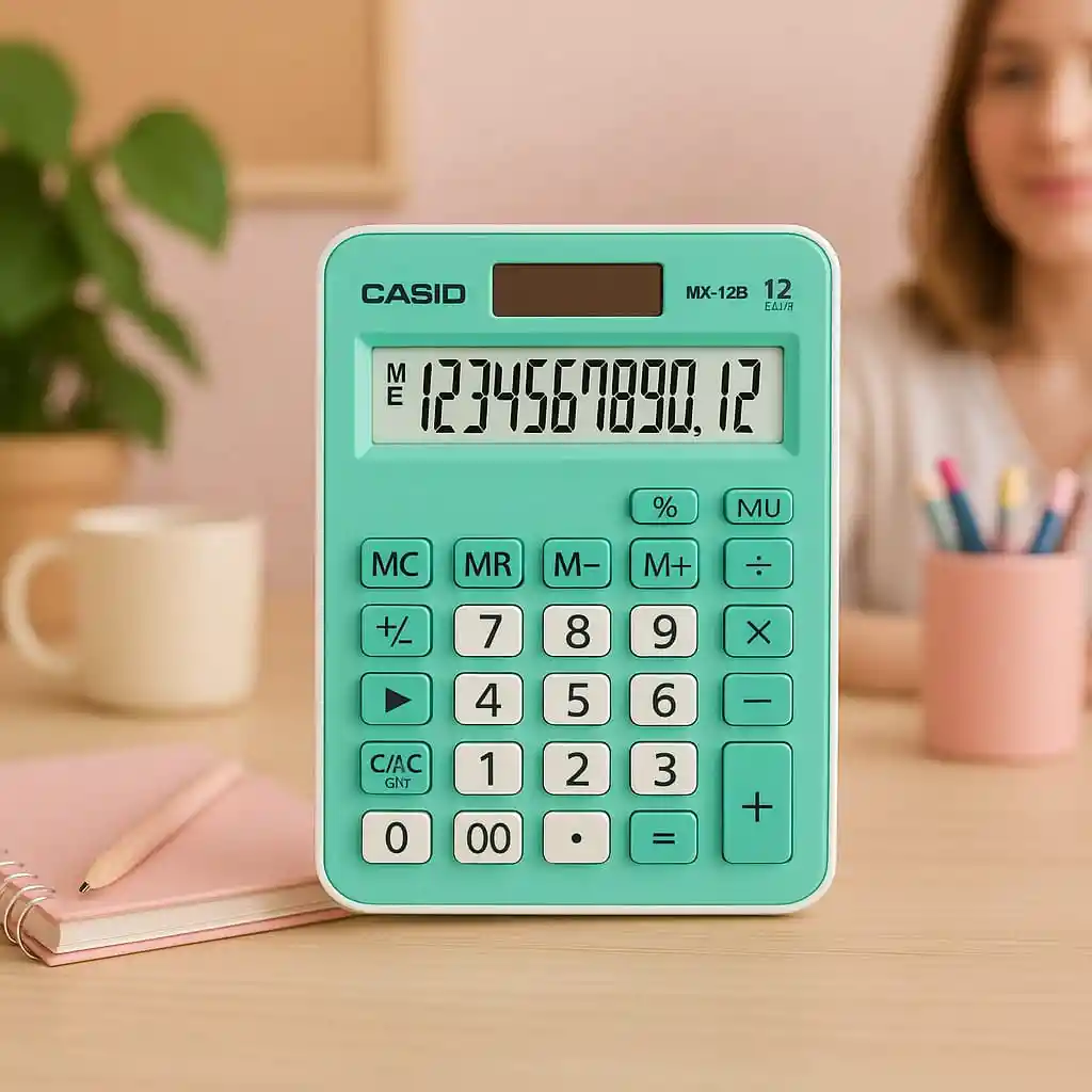 Calculadora Casio Original Mx-12b De Escritorio 12 Digitos Turquesa