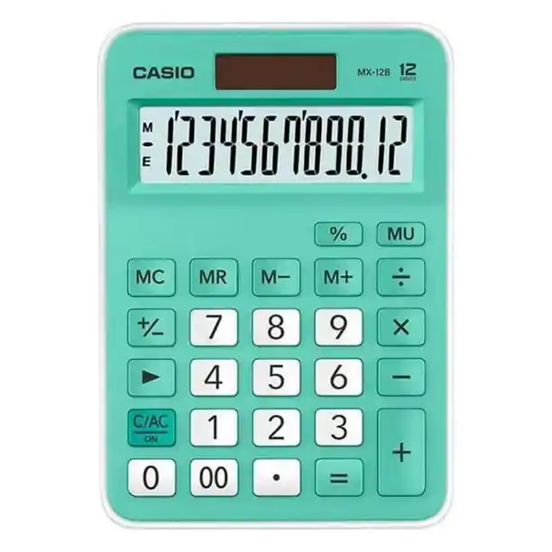 Calculadora Casio Original Mx-12b De Escritorio 12 Digitos Turquesa