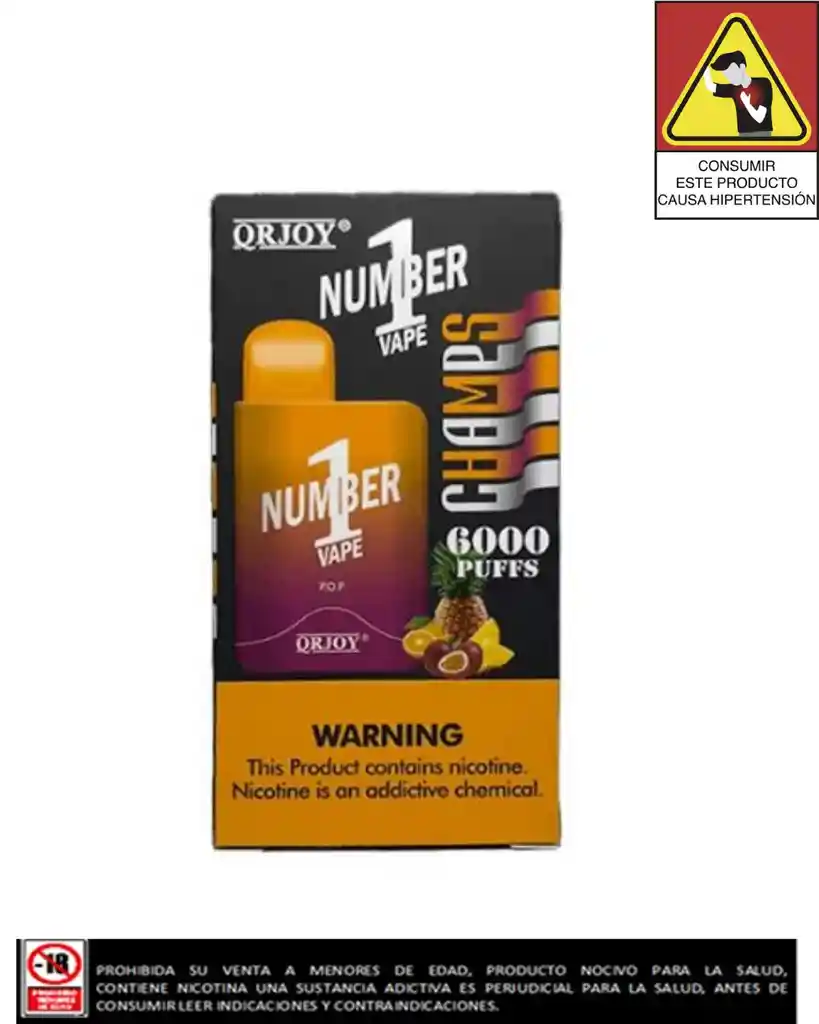 Vapeador Number 1 6000 Puffs Piña Naranja
