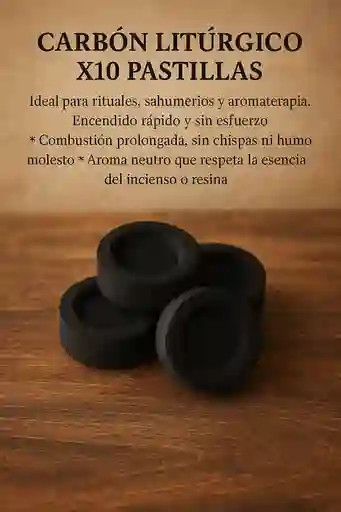 Carbón Litúrgico X10 Pastillas – Ideal Para Rituales, Sahumerios Y Aromaterapia