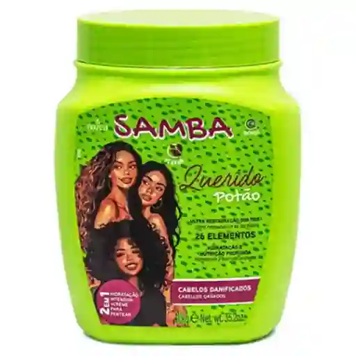 Samba Querido Portão Cabellos Dañados – Tratamiento Capilar Profesional Con Queratina Y Aceite De Coco – 35.2 Oz - 1 Kg