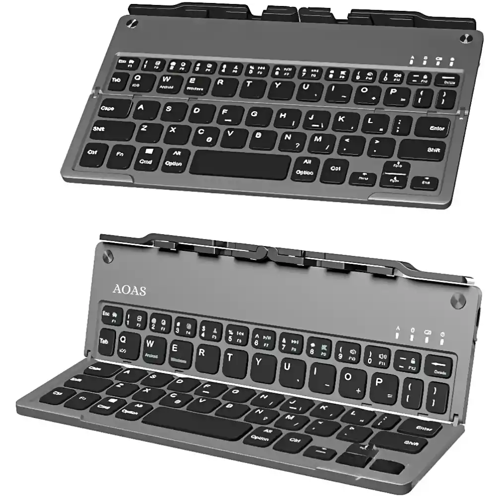 Teclado Bluetooth Plegable Portátil Recargable Soporte S1005