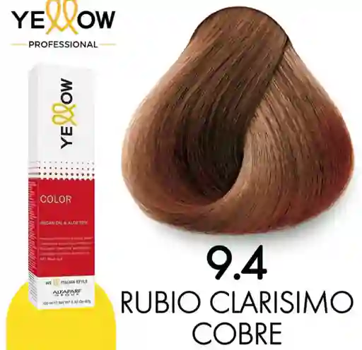 Yellow Tinte Tono 9.4 Rubio Clarisimo Cobre (incluye Guantes, Peróxido Y Tratamiento)
