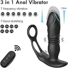 Vibrador Prostatico Telescopio Control Inalambrico Con Anillo Retardante
