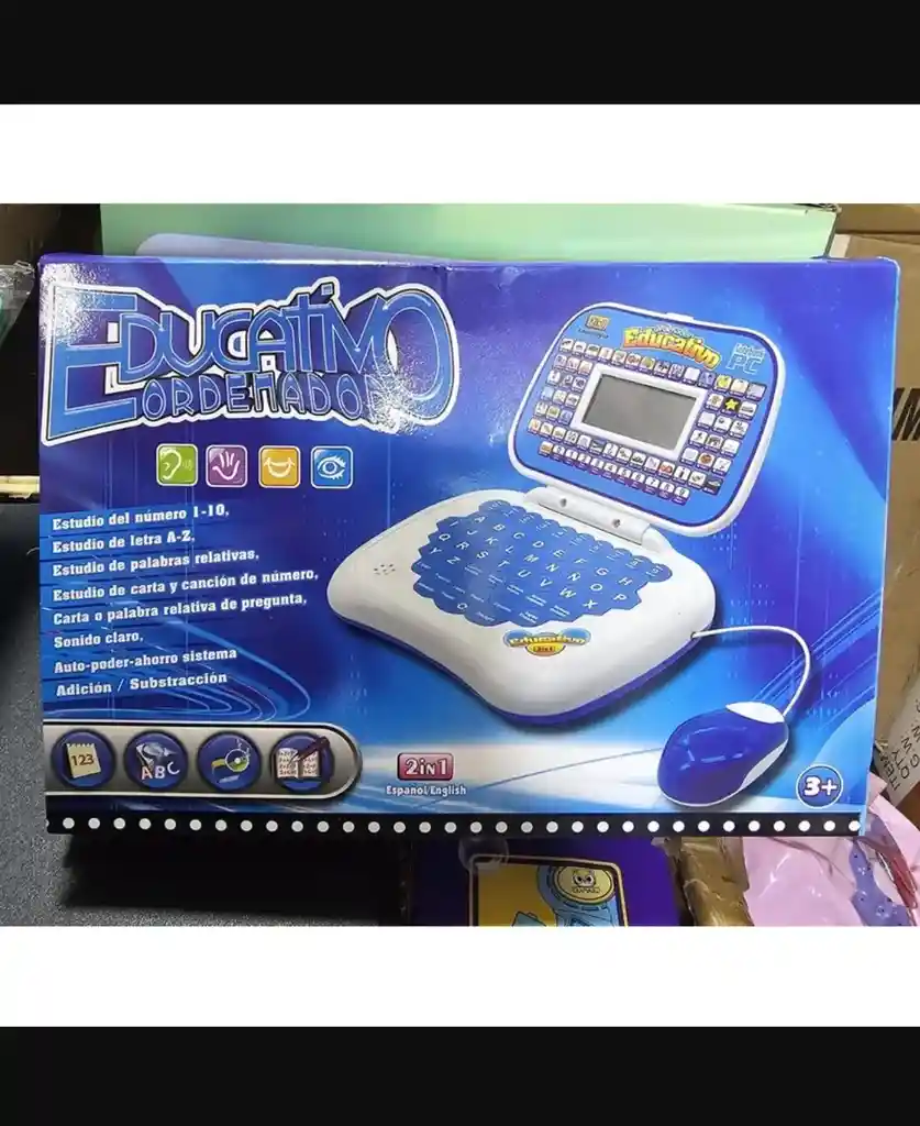 Mini Computador Didáctico Color Azul Máquina De Estudio
