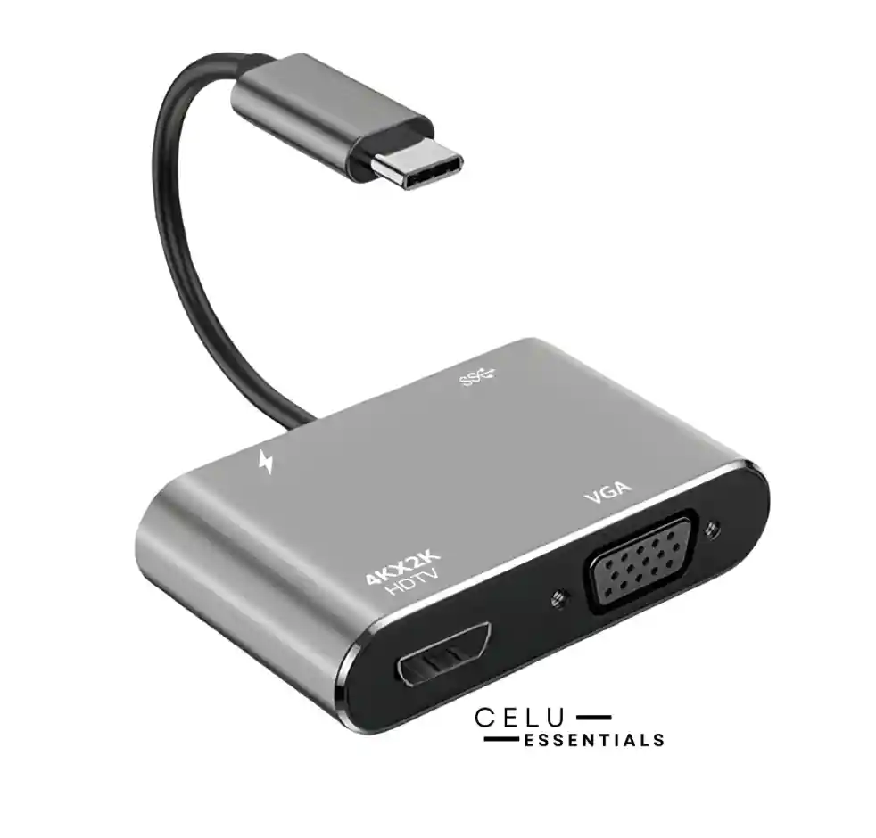 Adaptador Tipo C A Vga, Hdmi, Usb Y Tipo C