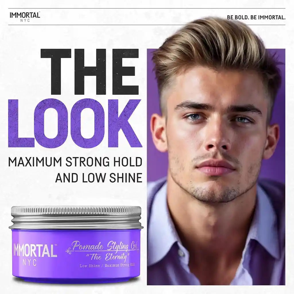 Cera Para El Cabello Con Efecto Bajo Brillo Immortal Nyc Pomade Styling Gel "the Eternity" 150g