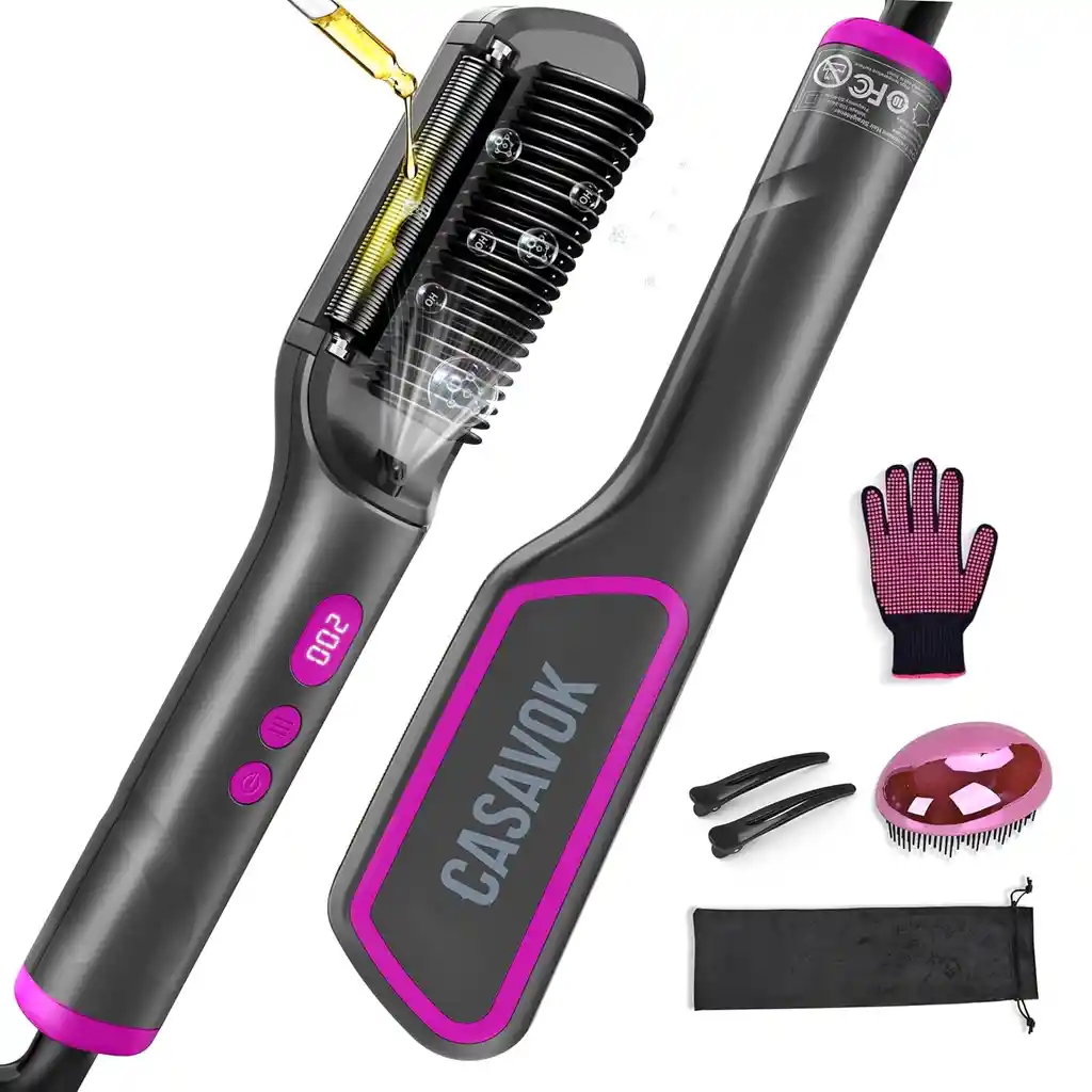 Cepillo Alisador Blower Cabello Iones Negativos 3 En 1 Peine Guante Pinzas