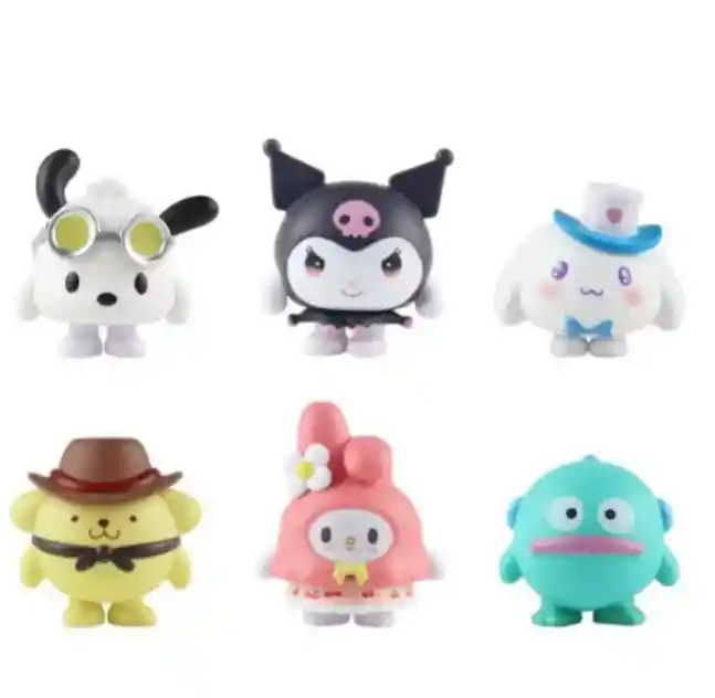 Figuras Coleccionables Kuromi Colección Kawaii X6 Sanrio