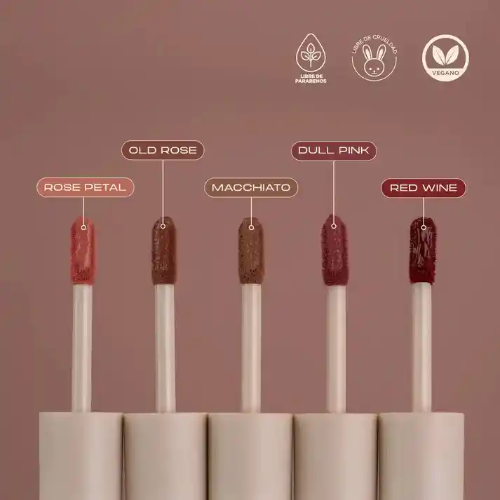 Labial Velvet Líquido Atenea Tono Macchiato