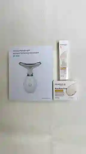 Kit De Skinkare Crema De Arroz, Contorno De Ojos Y Masajeador Facial Y Papada