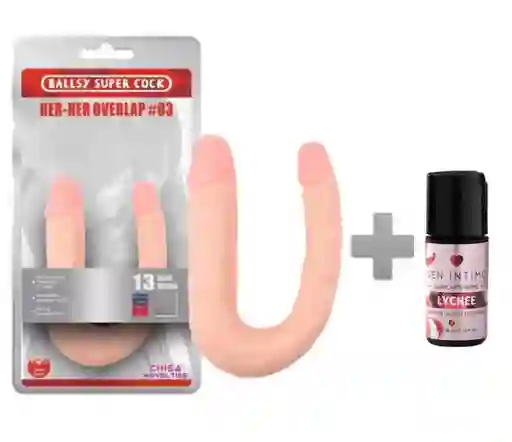 Consolador Doble 33 Cms Piel Chisa Gratis Lubricante Multiorgamos Lyche