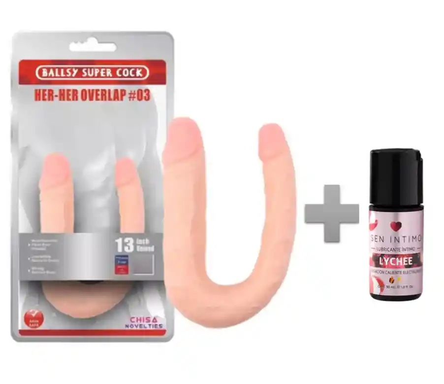 Consolador Doble 33 Cms Piel Chisa Gratis Lubricante Multiorgamos Lyche