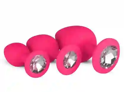 Set De 3 Plugs Anales Diamond Sml Rosa