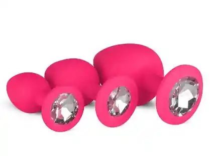 Set De 3 Plugs Anales Diamond Sml Rosa